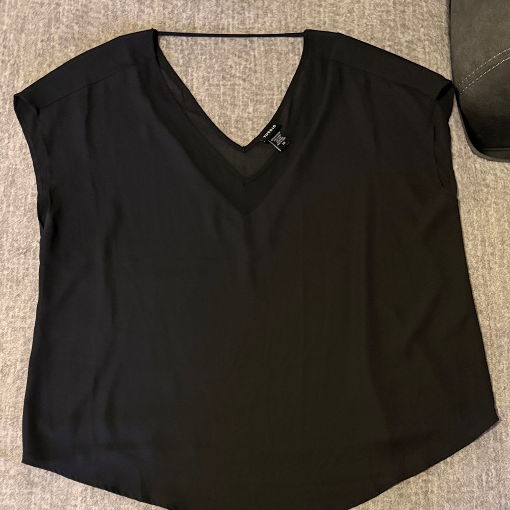Torrid Black V-Neck Blouse